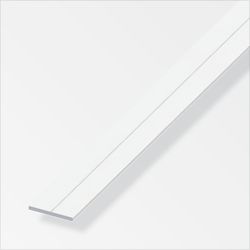 Alfer Flat bar PVC 1m white a=23.5 mm, b=2 mm