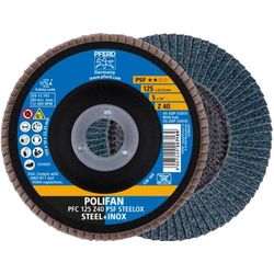 Pferd Dischi a ventaglio Polifan in corindone zirconio PFC 125 x 22.23 mm Z80
