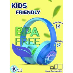 Iclever Cuffie BTH18 per bambini LED C10-2083N-01 BT, 74/85 dB, 43h, blu