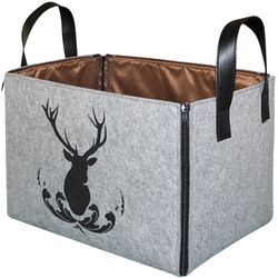 Steinlin Basket bag deer felt 38x26x28cm