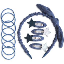 Papierdrachen Muslin hair accessory set - dark blue