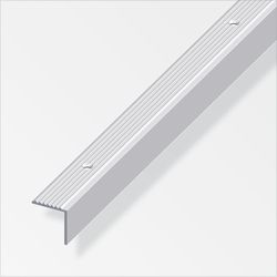 Alfer Stair profile aluminum perforated 1 m silver a=19 mm, b=20 mm