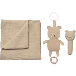 Jabadabado Teddy Gift Set in Blanket S1022 Beige, 3-Piece