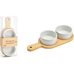 G. Wurm 3-piece round snack bowl, Brown/White