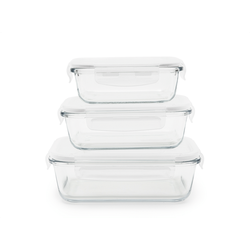 Pebbly 3erSet glass storage box with valve, right 1l, 65cl, 40cl