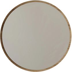 Woody Fashion Mirror Round Mirror Walnut A707 60 x 60 cm, Brown