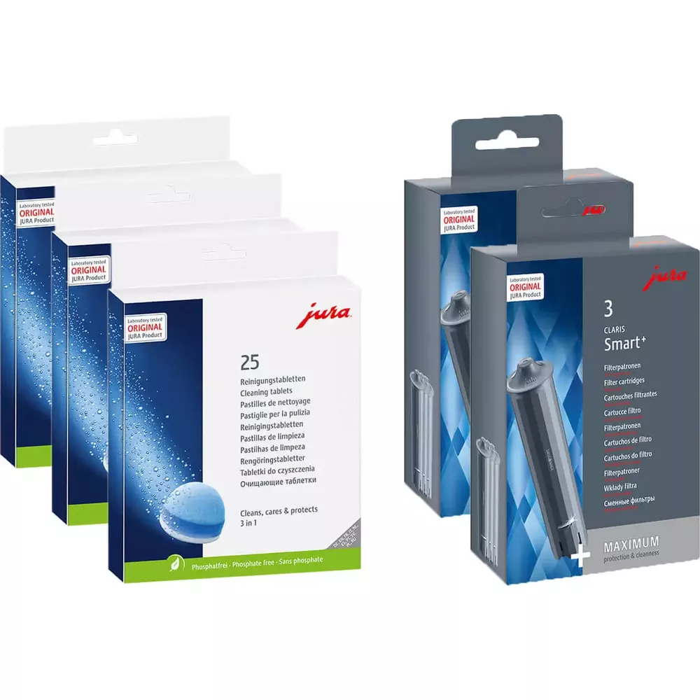JURA 2x3er Set Filterpatrone CLARIS Smart plus und  3x3-Phasen-Reinigungstabletten - kaufen bei