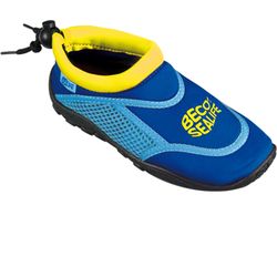 Beco Badeschuh Kinder blau 24 - 25 aus Neopren mit Netzeinsatz, Gummisohle