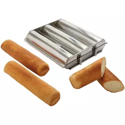 Matfer 3-compartment mold stainless steel white bread 300x70