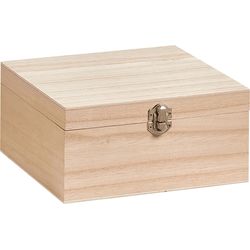 Zeller Present Box wood with lid 20x20x9.5cm