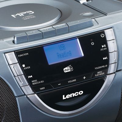 Lenco DAB+ radio/boombox SCD-6800, cassette, CD/MP3 player, FM, DAB+, gray  - buy at