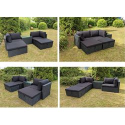 GreenGarden 25896 Seduta modulare in rattan premium &quot;Miami&quot; per 2-4 persone