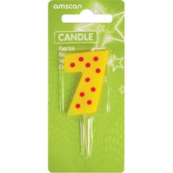 Amscan Mini number candle 7 about 4.5cm