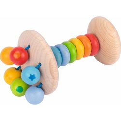 Goki Grasping toy elastic stem rattle rainbow