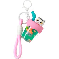 I-total Keychain Bubble Tea XL3078 White Cat