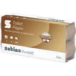 Satino Toilet paper PureSoft 628528 3-ply, 8 rolls of 250 sheets each