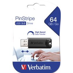 Verbatim USB 3.2 Gen 1 - 64 GB PinStripe Nero