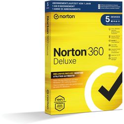 Norton 360 Deluxe incl. Utilities Ultimate Box, 5 Dev., 1 anno