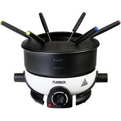 Furber Fondue Set Alpy 9 Pieces, Black/White