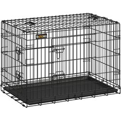 Feandrea Dog cage with 2 doors, 92.5 x 57.5 x 64 cm, black