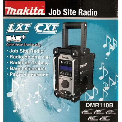Makita DMR110B cordless construction site radio DAB, DAB+ and USB Bluetooth black buy at buchmann.ch