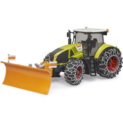 Bruder Claas Axion 950 with plow blade and snow chains