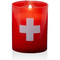 Balthasar Candela in vetro Croce svizzera 4 pezzi, Rosso