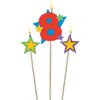 Amscan Number candle 8 with stars 3pcs. 12.2 - 13.5cm