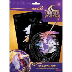 Sombo Unicorn Academy Scratch Art Set with Pencil, 19.5x28.5cm