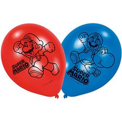 Amscan 6 Latexballone Super Mario 22,8cm