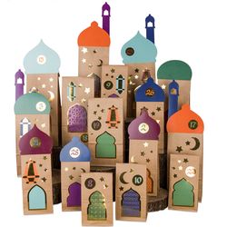 Papierdrachen 30 sacs cadeaux pour le Ramadan avec des pièces découpées