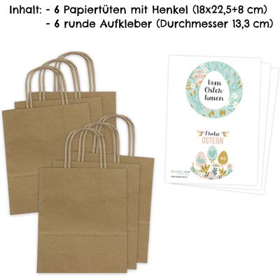 Papierdrachen XXL Ostertüten Henkel - braun - Frühling Türkis Set 11 Bild 6