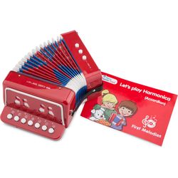 NewClassicToys Accordion red with music book