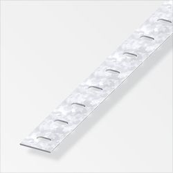 Alfer Flat bar galvanized steel 1m perforated a=35.5 mm, b=1.5 mm