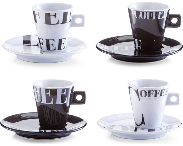 Zeller Present Espressotassen-Set Coffee Style 4 Stück Porzellan - kaufen  bei