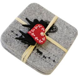 Steinlin Sottobicchiere Alpaufzug feltro 4 pezzi 10x10cm