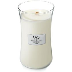 Woodwick Candela profumata in lino Ø 10,2 cm