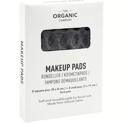 The Organic Company Big Waffle 4-Piece Makeup Pad Set 8x8cm dark grey organic cotton