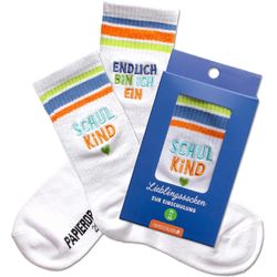 Papierdrachen Schoolchild socks blue set 02