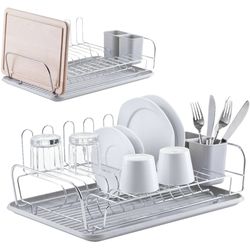 Zeller Present Dish rack plastic gray metal chromed 44x33.5x17cm