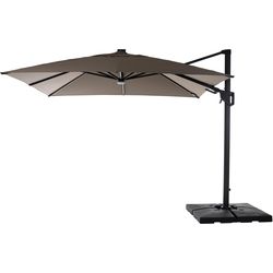 Cocon Ombrellone con LED, 300 x 300 cm, sospeso, Taupe