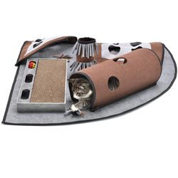 CanadianCat Calvin cat toy activity rug, 90 x 90 x 20 cm