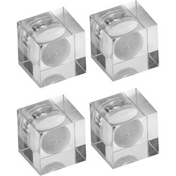 Maul Neodymium Cube Magnet Acrylic 4 Pieces, Silver