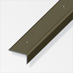 Alfer Stair profile aluminum perforated 2 m bronze, shrunk a=41 mm, w=23 mm