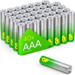 GP Batteries Super alcaline LR03, 40x AAA Mignon, imballate per posta in modo piatto